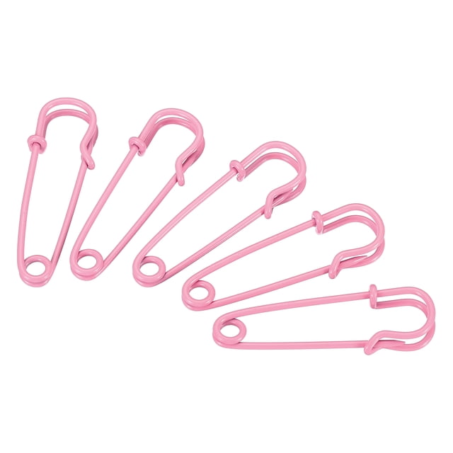 Uxcell Safety Pins 1.57 Inch Large Metal Sewing Pins Light Pink 12Pcs