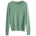thumbnail image 4 of LEKDFST Womens Fall Sweaters Casual Soft Knit Basic Pullover Sweater Lightweight Crewneck Long Sleeve Jumper Tops Light Green XXXL, 4 of 5