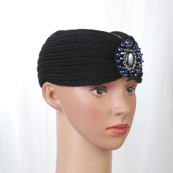 SEWCHICS Bohemian Style Knitted Woolen Yarn Headband Hair Hoop for Cold Weather, 1 Set Winter Accessories