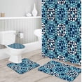thumbnail image 1 of FMSHPON Ombre 4 Piece Bathroom Set Shower Curtain Bath Rug Contour Mat and Toilet Lid Cover, 1 of 7