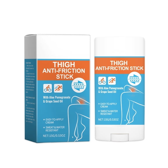 Anti-Chafing Stick for Thighs & Body Waterproof, Sweat-Resistant Balm for Skin Protection Non-Greasy, Easy Glide Stick for Legs, Heels Based Formula Travel Size-2 Pack