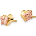 thumbnail image 2 of 14K Yellow & Rhodium Madi K Polished Butterfly Heart Screwback Earrings (8 X 9) Made In United States se333, 2 of 5