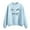 Light Blue, variant on Women's Smile Cat Face Cat Graphic Sweatshirt Crewneck Lightweight Loose Long Sleeve Pullover Loose Casual Fall Tops