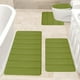 thumbnail image 5 of Juego de 4 alfombrillas de baño de espuma con tapetes antideslizantes y absorbentes de agua, suaves y lavables a máquina para un secado rápido y comodidad en baños oscuros. Aestivo | Verde |, 5 of 7