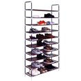 thumbnail image 1 of UBesGoo 10 Tiers Shoe Rack Shoe Shelf Shoe Tower Portable Closet Shoe Storage Cabinet Organizer Space Saving, Coffee Color, 1 of 8