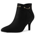 thumbnail image 1 of Unique Bargains Women's Pointy Toe Zipper Stiletto Heeled Ankle Booties, 1 of 7