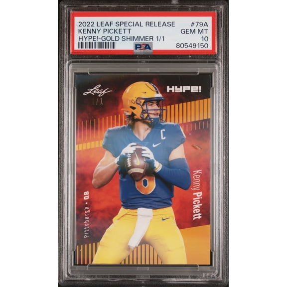 Kenny Pickett PSA 10 2022 Leaf Hype! #79A Gold Shimmer 1/1 Rookie Card Philadelphia Eagles