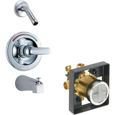 Delta Ktsdcl-t13491slhd-ch Classic Tub/Shower Kit Pressure-Balance Single-Function Cartridge without Shower Head, Chrome
