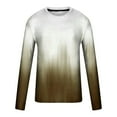 thumbnail image 4 of RYRJJ Mens Long Sleeve T-Shirts Casual Gradient Color Loose Pullover Graphic Tee Shirts Spring Fall Fashion Athletic Sweatshirts(Brown,XL), 4 of 5