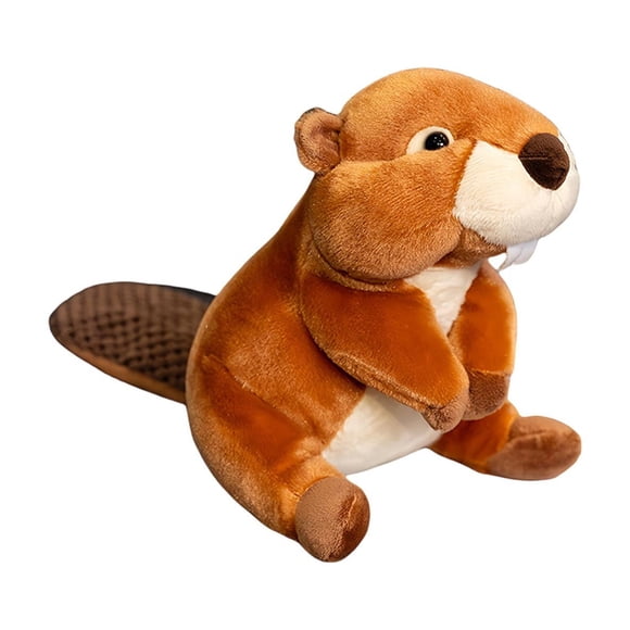 Bwiyojiz Stuffed Animals Toys Simulated Cute Beaver Goodnight Sleeping Doll Birthday Gifts for Family Friend Holiday Toy, Gifts for Him, Yellow