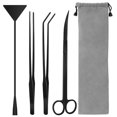 thumbnail image 1 of Kit de herramientas para aquascaping Liveek 4 en 1 de acero inoxidable negro, 1 of 7