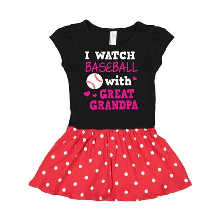 

Inktastic I Watch Baseball with My Great Grandpa Gift Toddler Girl Dress
