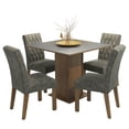 thumbnail image 1 of Juego de Comedor Madesa Livia Mesa con Tablero de Madera 4 Sillas Marrón/Gris/Plata, 1 of 8