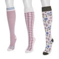 thumbnail image 3 of MUK LUKS Women's 3 Pack Cotton Compression Knee-High Socks, 3 of 5