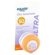 (2 pack) (2 pack) Equate Ultra Broad Spectrum Zinc Sunscreen, SPF 50, 1 fl oz