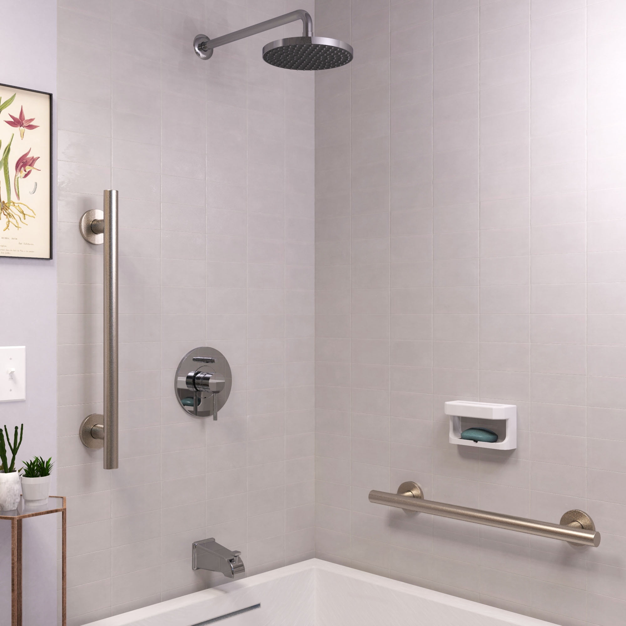Keeney 2023-36BN Infinity Grab Bar, Brushed Nickel, 36 inch
