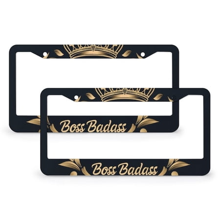 Wife Mom Boss Badass Funny Sarcastic Mother s Day License Plate Frames 2 Pieces Boss Lady Gifts for Women License Plate Cover Front Plates Frames Car Tag Frame Aluminum License Plate Cover