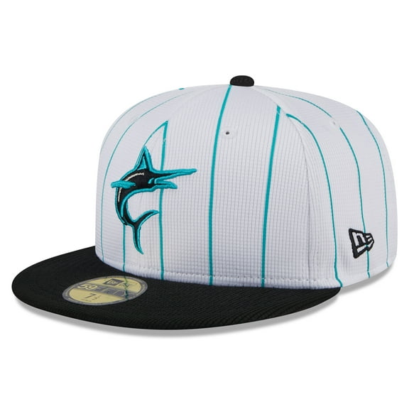 Men's New Era  White Miami Marlins 2025 Batting Practice 59FIFTY Fitted Hat