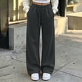 thumbnail image 5 of Chiccall Womens Wide Leg Fleece Lined Sweatpants Winter Lounge Travel Jogger Pants Fall Fashion Outfits 2026 Clothes With Pockets Dark Gray S, 5 of 10