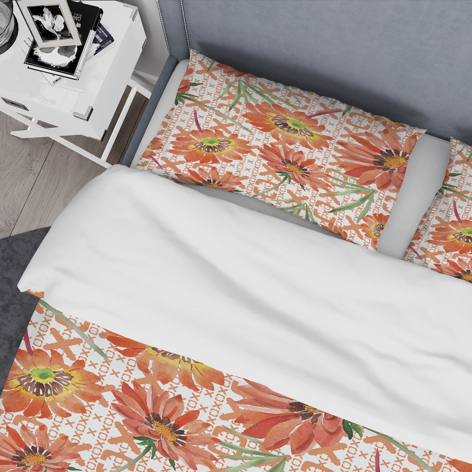Designart 'Floral Botanical Retro I' Mid-Century Modern Duvet Cover Set