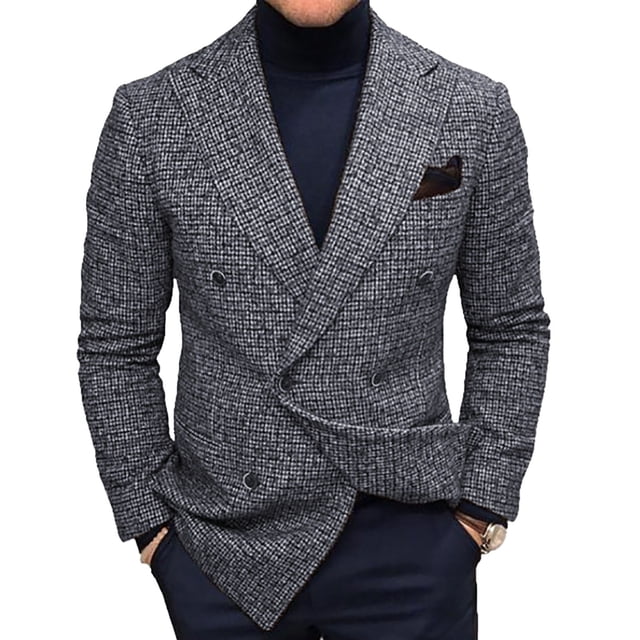 Chaqueta de traje de hombre de corte ajustado, color gris, talla 3XL, cuello de solapa, cierre de botones, manga larga, ideal para negocios, bodas y fiestas