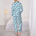 thumbnail image 6 of Wukai Black White Gray Rabbit Print Women's Pajama Set - Soft Long Sleeve Sleepwear for Comfort and Style-Small, 6 of 9