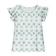 thumbnail image 3 of Spazoro Toddler Girls T-shirts, Printed Summer Casual Crewneck Short Sleeve Tops Tee Mint Green Size 12 T, 3 of 8