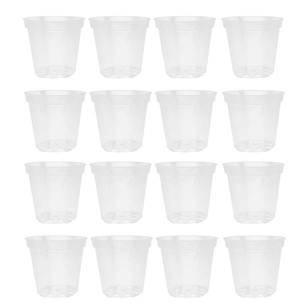 Masteelf 40pcs Round Clear Plastic Nursery Pots with Drainage Holes for Orchids 3 Inch Ideal for Indoor and Outdoor Gardening