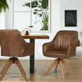 thumbnail image 4 of Costway Set of 2 Mid Century Swivel Accent Chair Hot-Stamping Cloth Retro Brown, 4 of 11