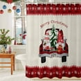 thumbnail image 6 of Merry Christmas Shower Curtains for Bathroom, Red Xmas Trucks Gnome Pine Tree Snow Linen Waterproof Fabric Shower Curtain for Bathroom Bathtub Decoration, Machine Washable, 54x"78", 6 of 9
