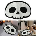 thumbnail image 1 of WHEANG TRUEDAYS Halloween Decor Mat For Bathroom Gothic Cute Halloween Decoration Black White Half Circle Mat Non Slip Rug Bathroom Mat Plush Shower Rug, 1 of 5