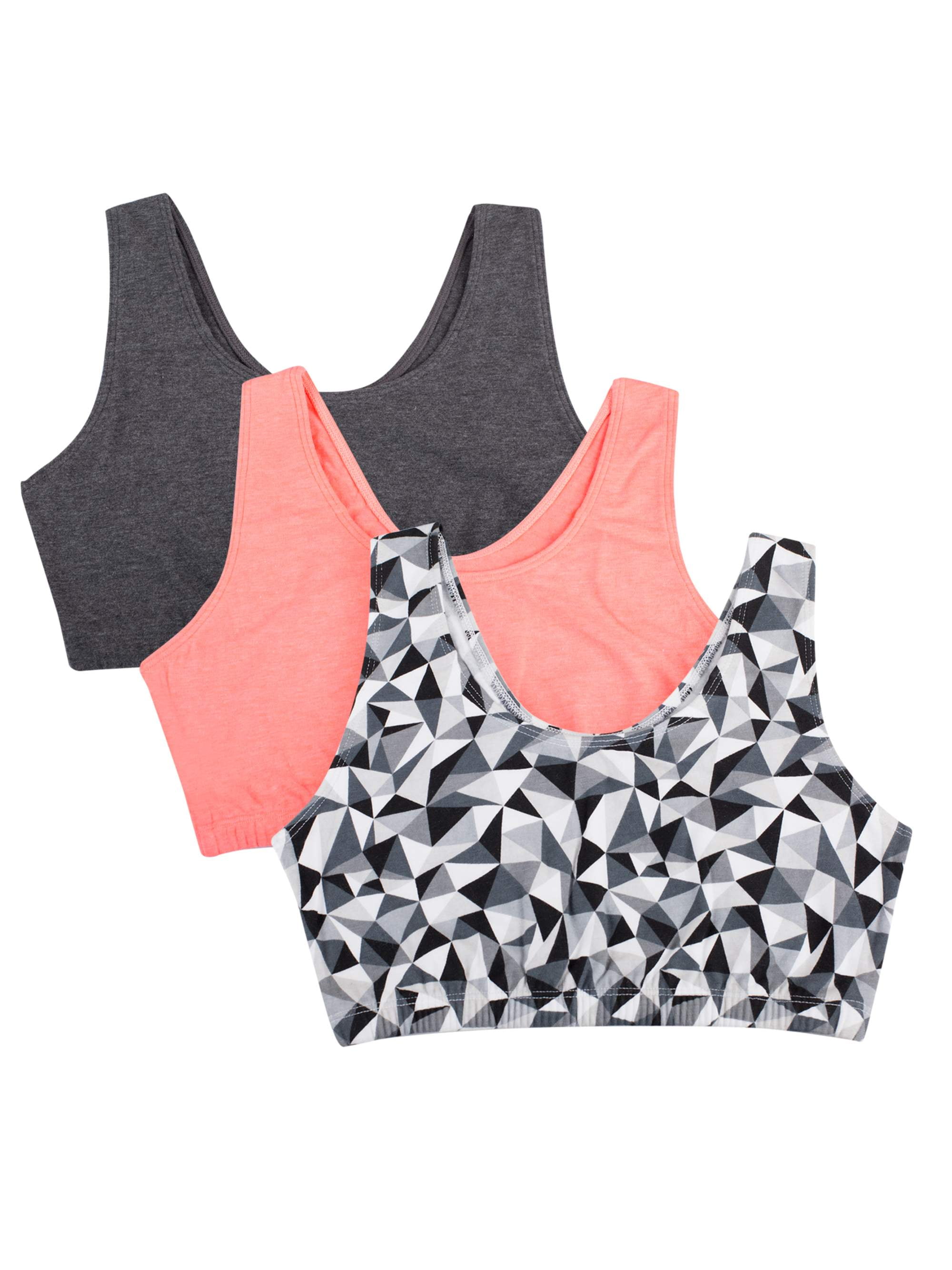 Fruit of the Loom Womens Built-up Sports Bra 3 Pack 