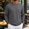 thumbnail image 3 of WULMLEO Mens Shirts Basic Long Sleeve Crew Neck Loose Fit Basic Layering Top 2026 Soft Breathable Ribbed Neckline Tees Casual Comfy T-shirts Dark Gray L, 3 of 10