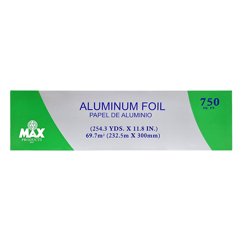Disposable Aluminum Foil, 750 Square Feet Commercial Grade for Grilling, Roasting, Baking(11.8"x254.3YDS)