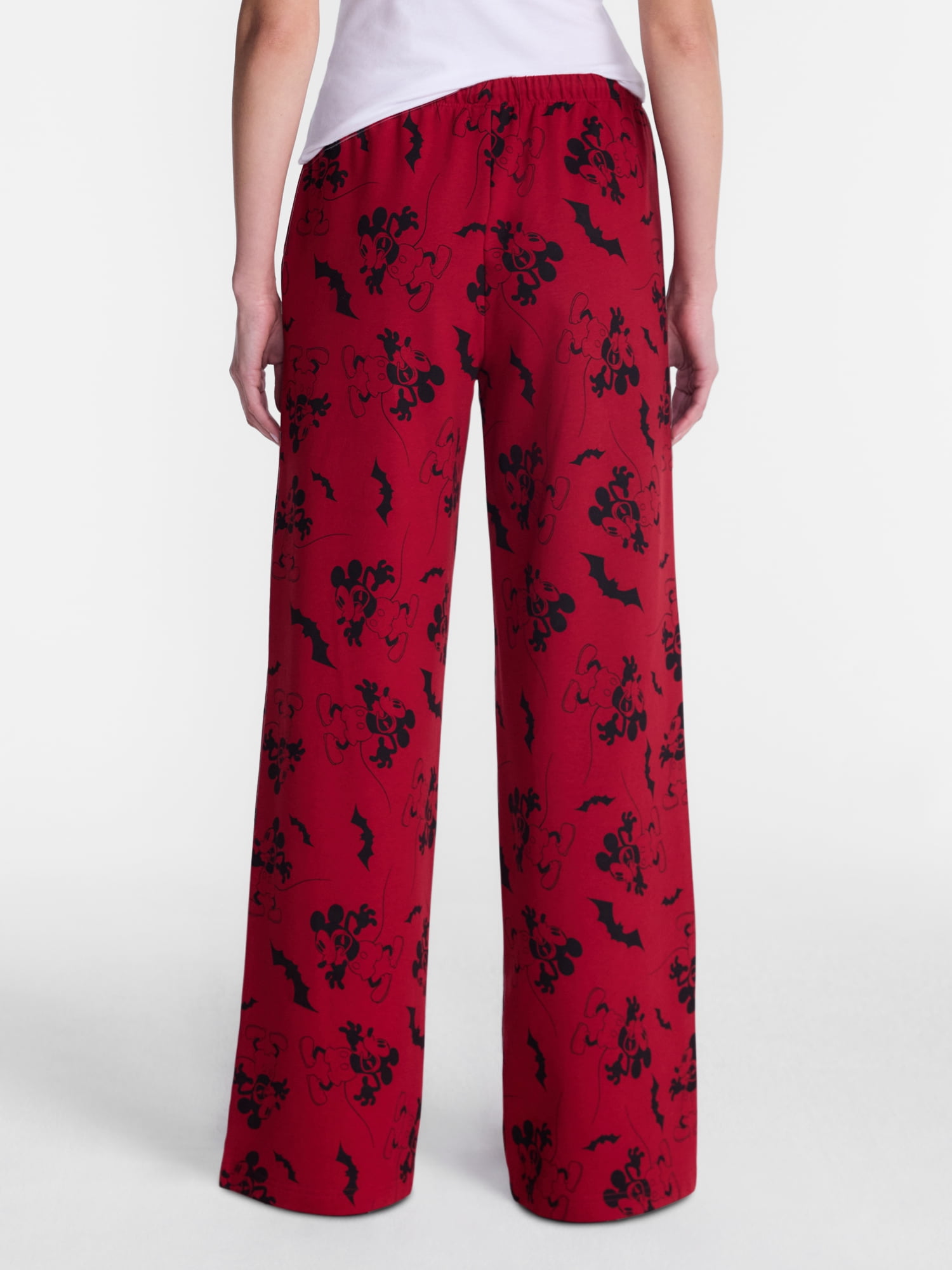 Disney Mickey Mouse Women's Halloween Fleece Wide Leg Jogger Pants, Sizes XXS-XXL