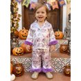 thumbnail image 3 of Cjfdfy Toddler Baby Girls Halloween Fall Clothes Ghost Pumpkin Pajamas Set Printed Fuzzy Trim Long Sleeve Tops And Pants Cute Newborn Baby Girl Halloween Pajamas, 3 of 9