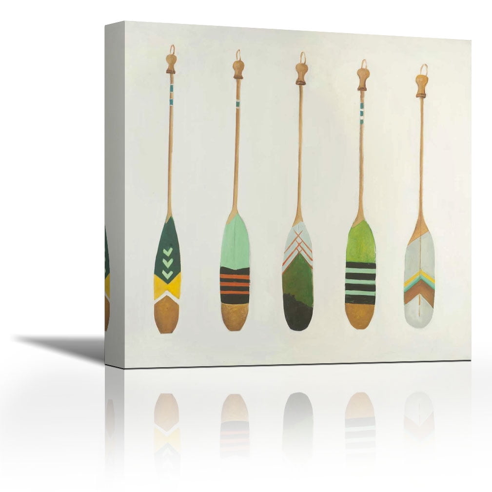 Colorful Nautical Oars Contemporary Fine Art Giclee on Canvas Gallery Wrap wall décor Art