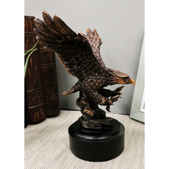 6.5" H Wings Of Glory Patriotic Bald Eagle Swooping On Prey Figurine With Base