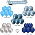 thumbnail image 2 of Blue and Silver Balloons, 50 PCS 12 Inch Pearl Royal Navy Blue Latex Party with Metallic Chrome Silver Helium Balloon for Boys Men Birthday Winter Baby Shower Graduation Retirement Decoration, 2 of 15
