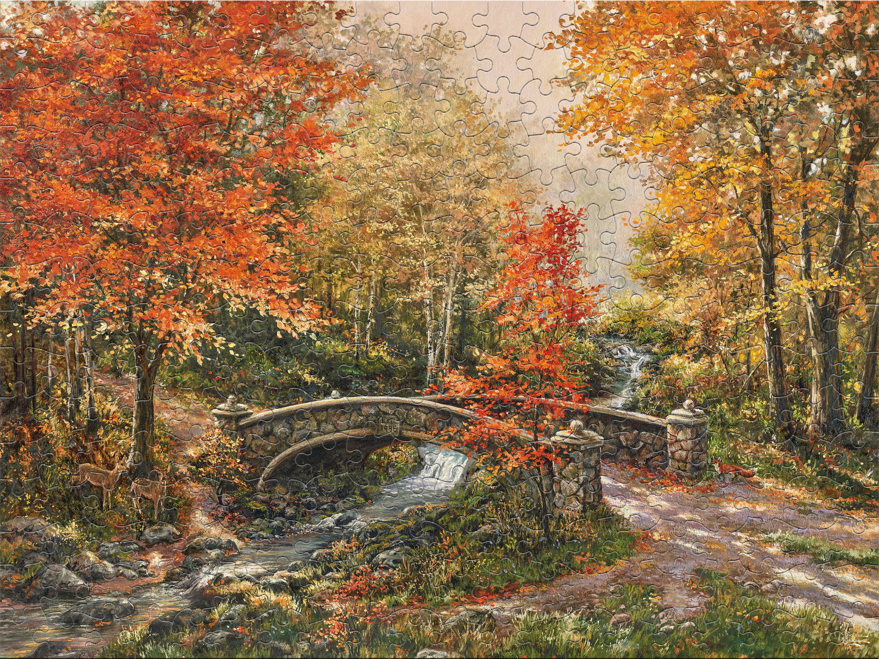 Ceaco Fall at Fox Creek Bridge 300 Piece Interlocking Jigsaw Puzzle