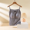 thumbnail image 2 of Tank Tops for Women Built in Bra Backless Basic Double Lined Summer Spaghetti Strap Sleeveless Cami Workout Shirts with Molded Cups and Adjustable Straps Gray XXL, 2 of 8