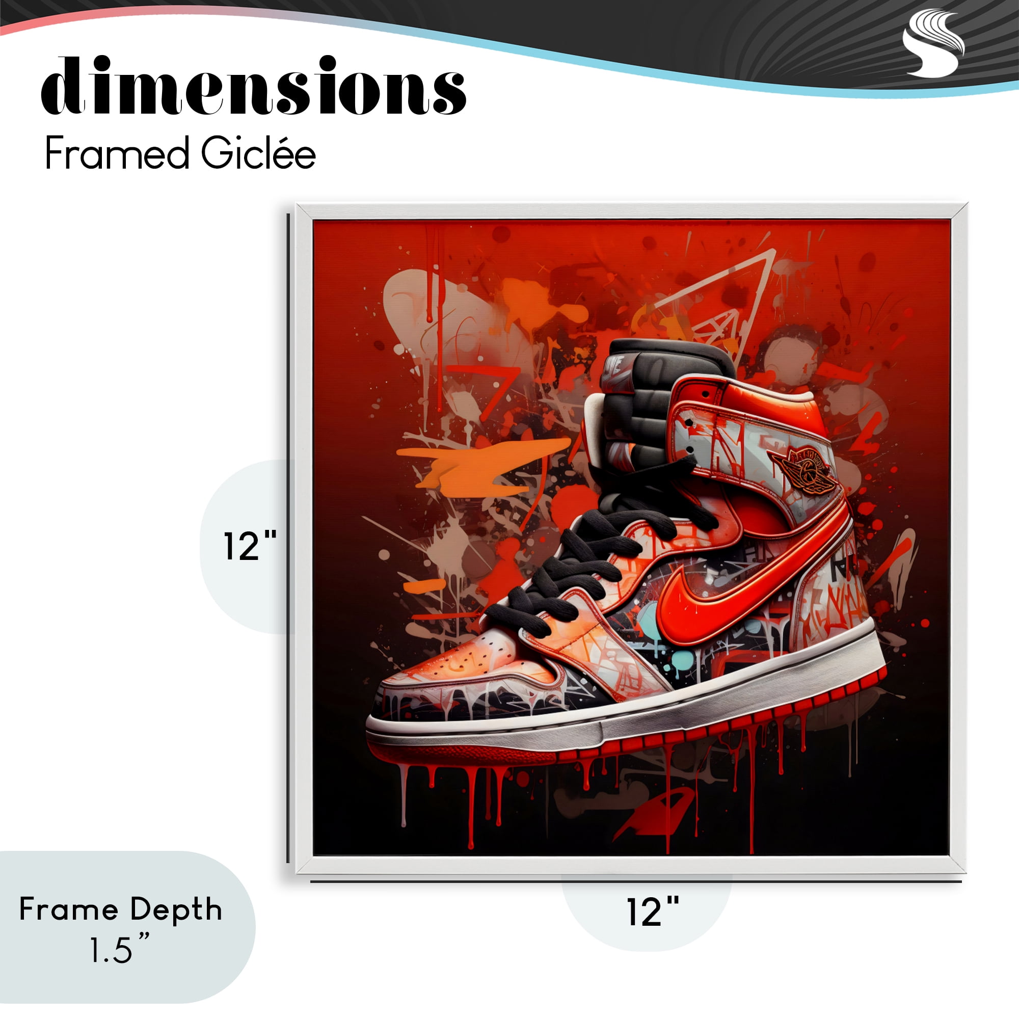 Stupell Industries Shades Of Red Sneaker White Framed Giclee Art, design by Creative Studio