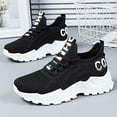 thumbnail image 2 of Womens Lace Up Running Shoes Comfortable Slip On Athletic Sneakers Lightweight Mesh Soft Sole NonSlip Work Shoes Black Size 7.5, 2 of 4