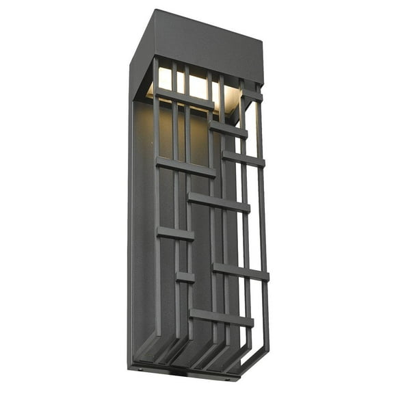 50061ODW-MB-Aspen-Abra Lighting-Aspen - 14 Inch 15W 1 LED Outdoor Wall Sconce-Matte Black Finish