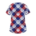 thumbnail image 4 of Trgacdwlo S-5XL 4th of July Plus Size Scrub Top Stars Stripe Print Womens Work Tops V Neck Short Sleeve Nurse Uniform with Pocket, 4 of 5