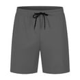 thumbnail image 2 of WTOBBY Men's Mid Rise Quick-Dry Mesh Bermuda Shorts with Drawstring Waist, Breathable Athletic for Running Sports,Dark Gray M, 2 of 3