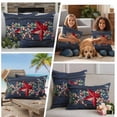 thumbnail image 4 of Outdoor Pillow Covers Stars with American Flag on Wood Waterproof Pillow Cases 18x18 Set of 2, Retro Watercolor Eucalyptus Leaf Throw Pillow Cover Pillowcase for Patio Balcony Couch Garden, 4 of 9