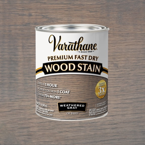 Weathered Gray, Varathane Premium Fast Dry Wood Stain-269394, 32 fl oz