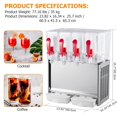 thumbnail image 5 of Towallmark Commercial Beverage Dispenser, 4 Tanks 10.56 Gallon 40L Commercial Juice Dispenser, 380W Stainless Steel Food Grade Ice Tea Drink Dispenser with Thermostat Controller, 10 Liter Per Tank, 5 of 7