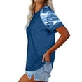 thumbnail image 4 of ZTTD Women Camouflage Print Crew Neck Short Sleeve Colorblock T Shirt Top, 4 of 7